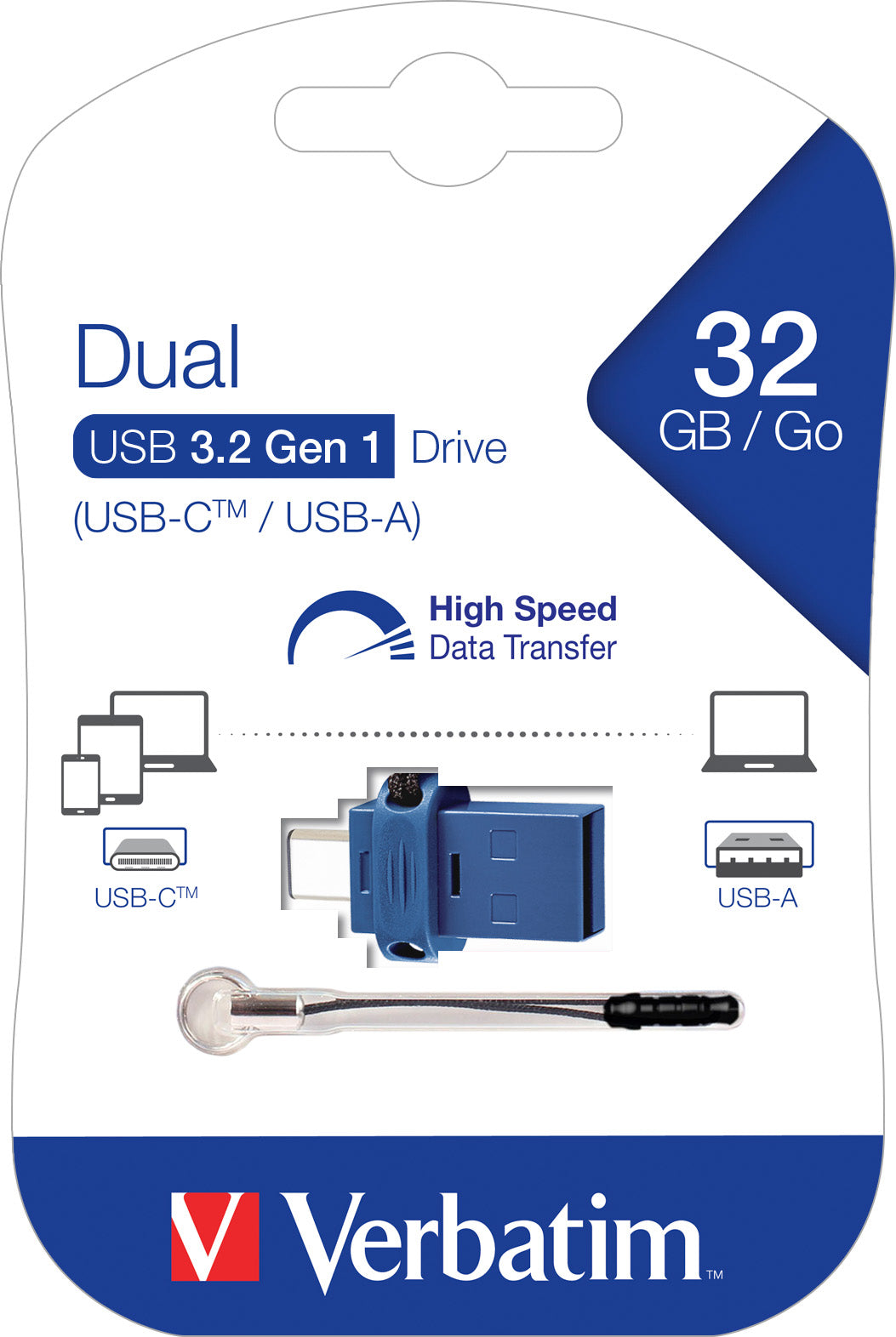 VERBATIM USB 3.2 Stick 32GB, Dual Drive