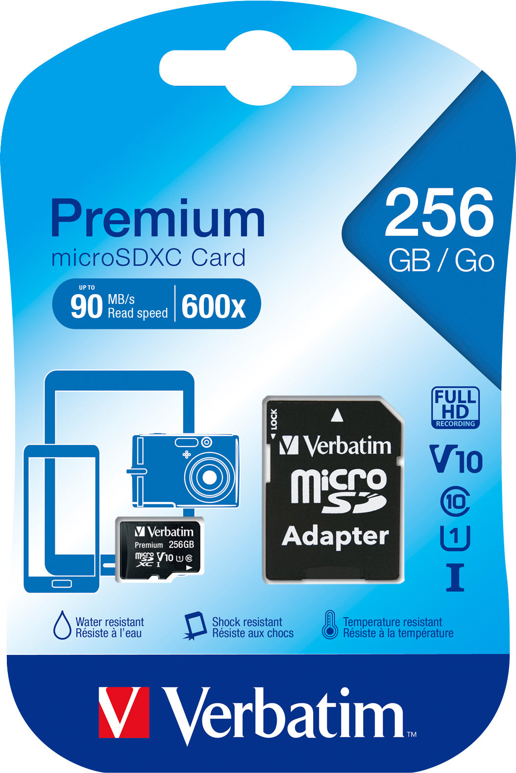 VERBATIM microSDXC Card 256GB, Premium, Class 10, U1