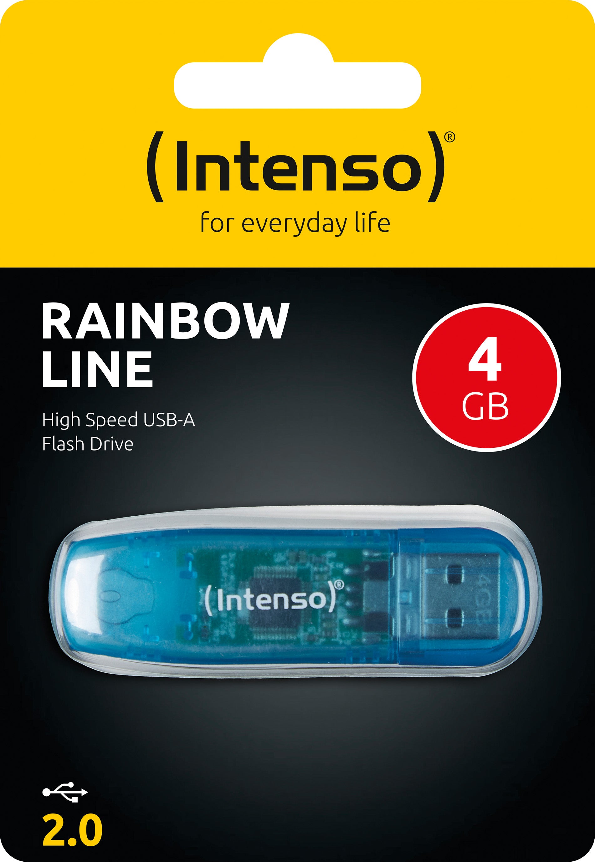 INTENSO USB 2.0 Stick 4GB, Rainbow Line, blau