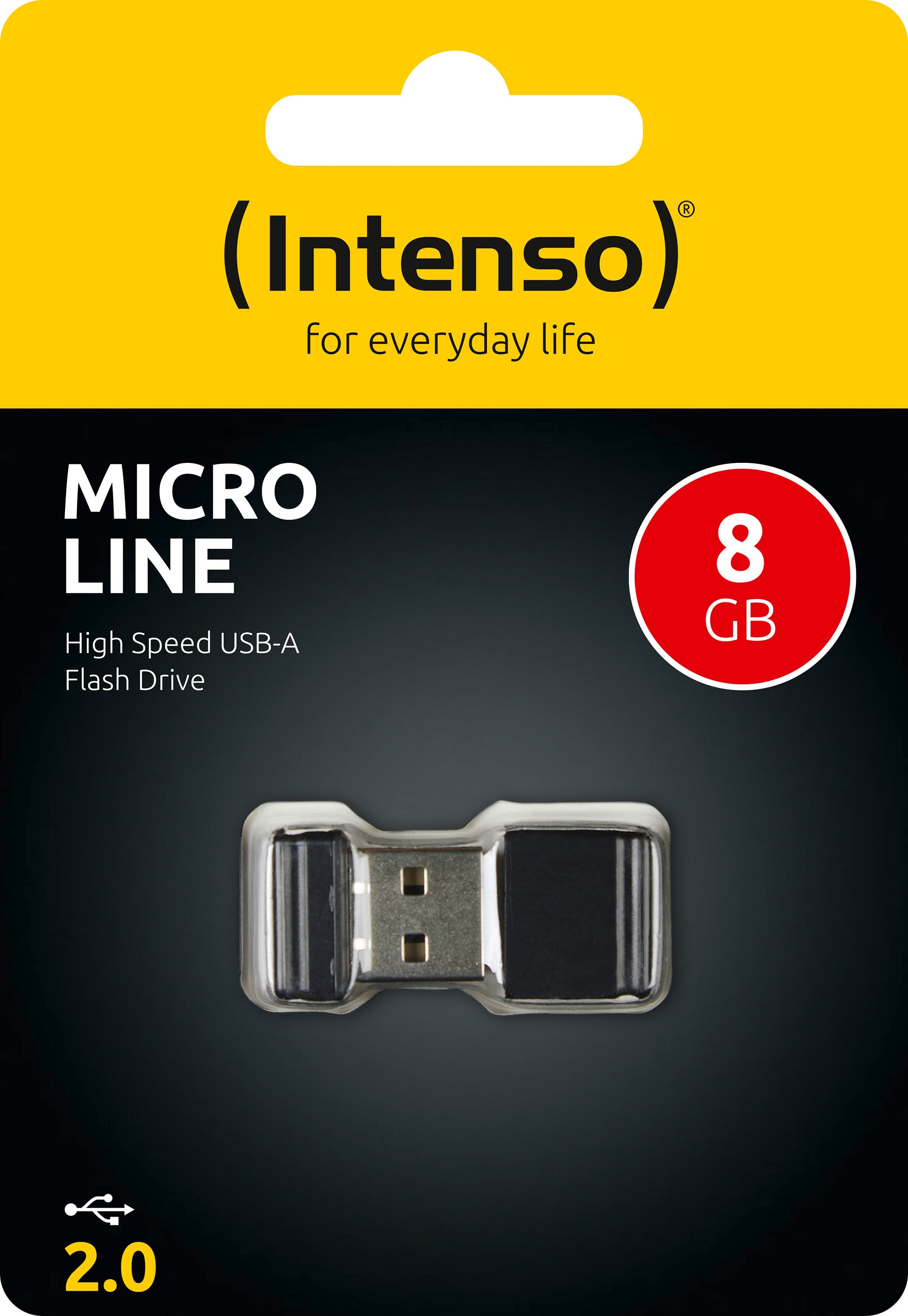INTENSO USB 2.0 Stick 8GB, Micro Line, schwarz