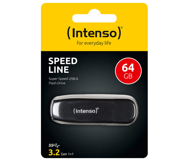 INTENSO USB 3.2 Stick 64GB, Speed Line, schwarz