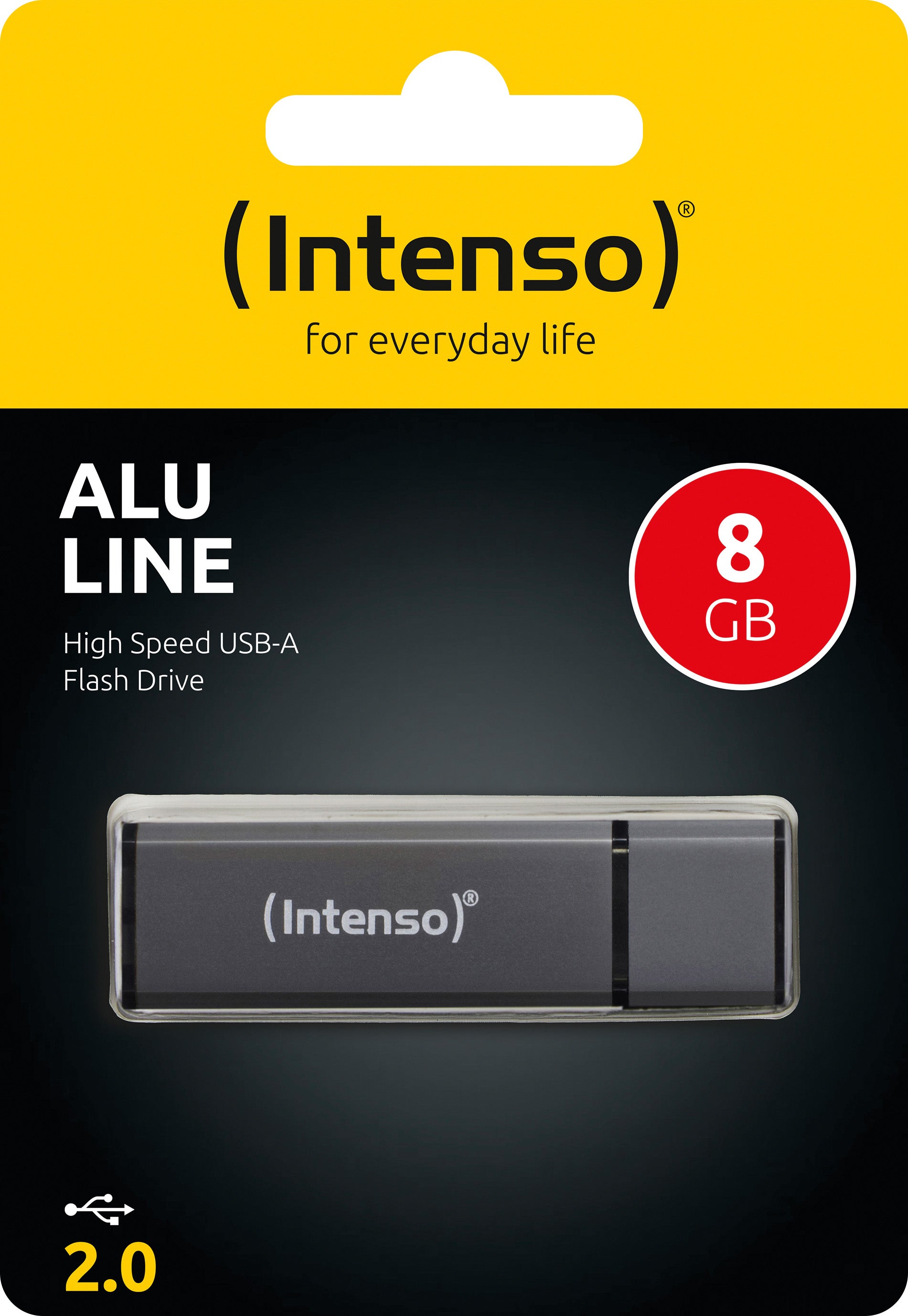 INTENSO USB 2.0 Stick 8GB, Alu Line, anthrazit