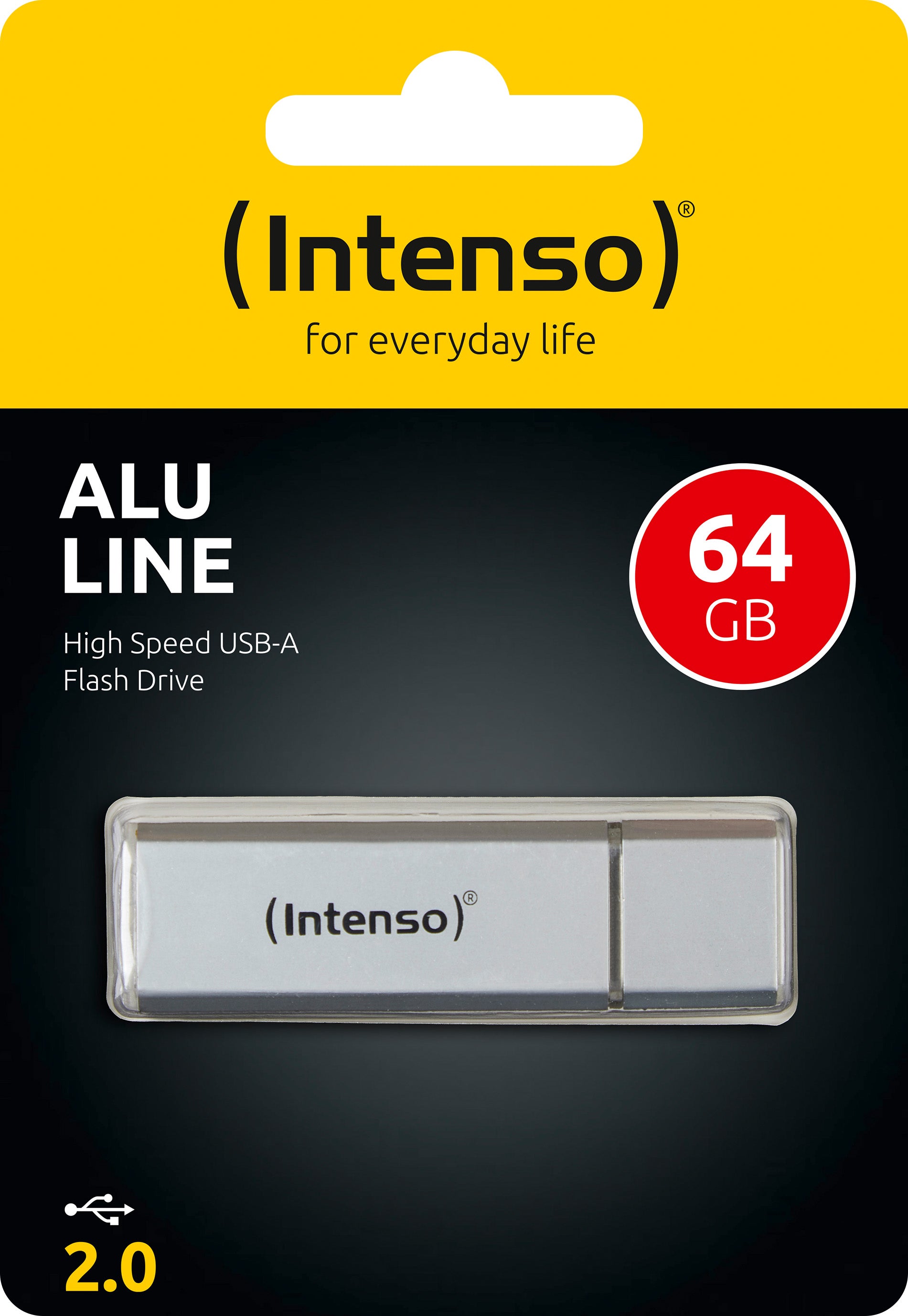 INTENSO USB 2.0 Stick 64GB, Alu Line, silber