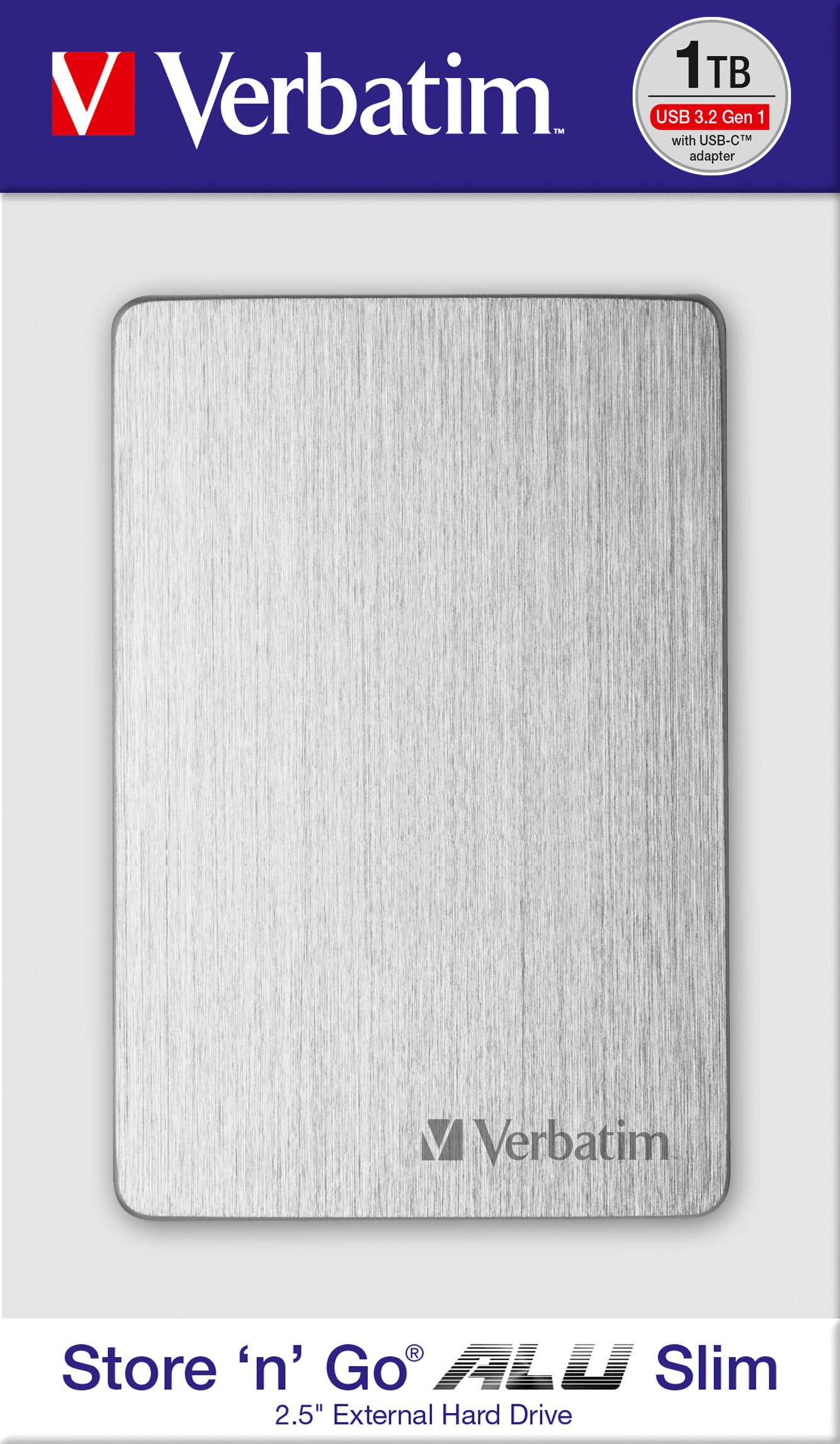 VERBATIM Festplatte 1TB USB 3.2, A-C, 6.35cm (2.5''), silber