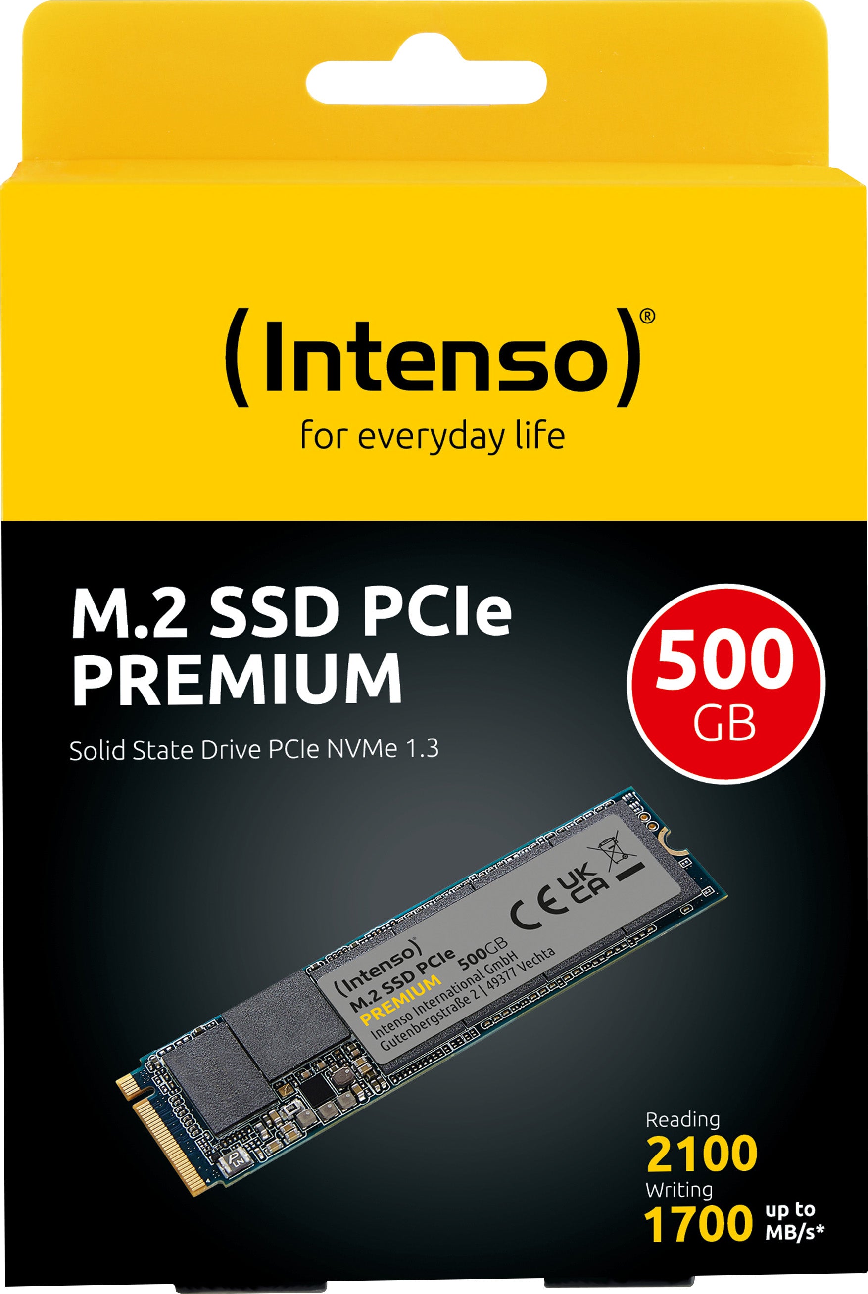 INTENSO SSD 500GB, PCIe 3.0, M.2 2280, NVMe, Premium