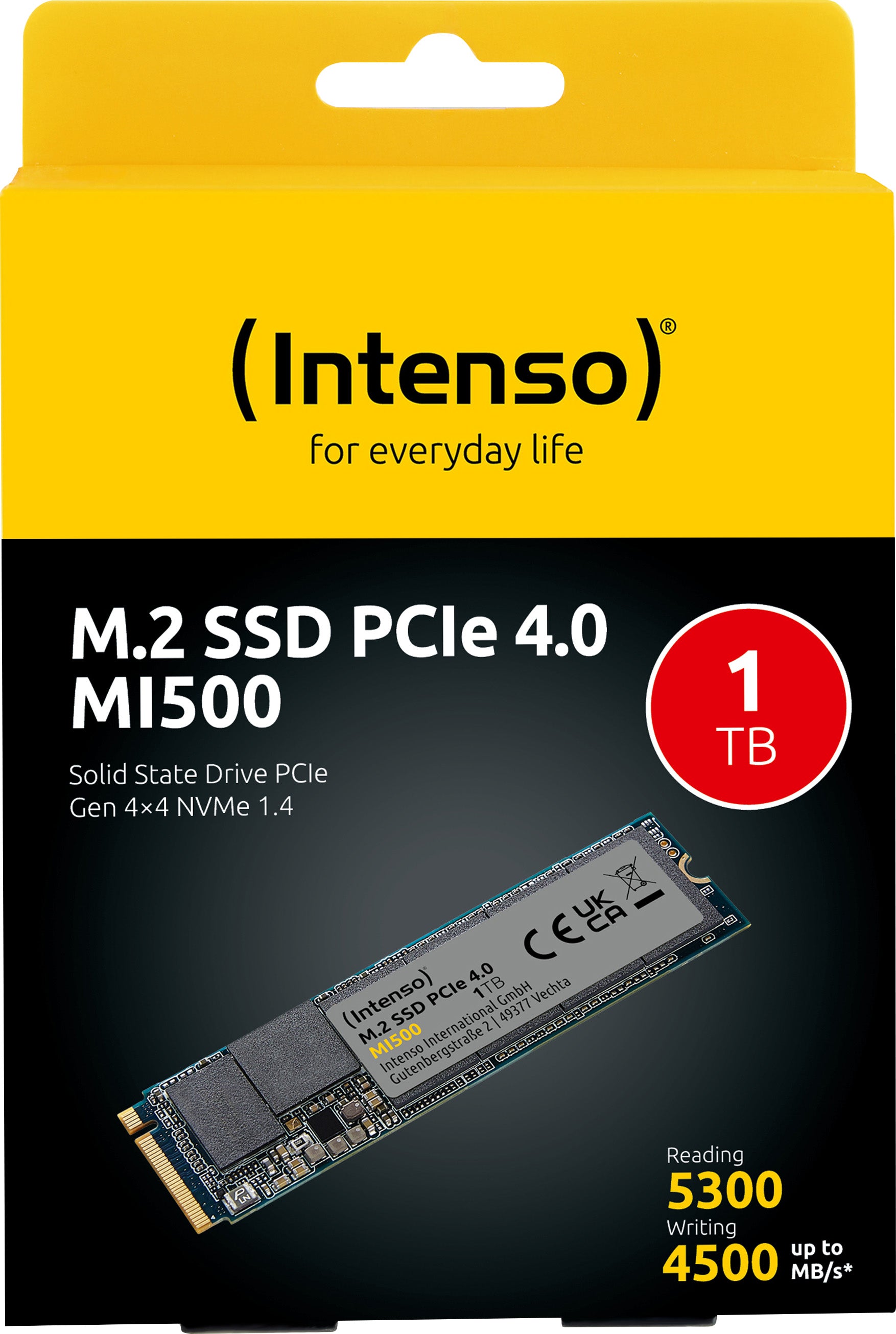 INTENSO SSD 1TB, PCIe 4.0, M.2, NVMe, MI500