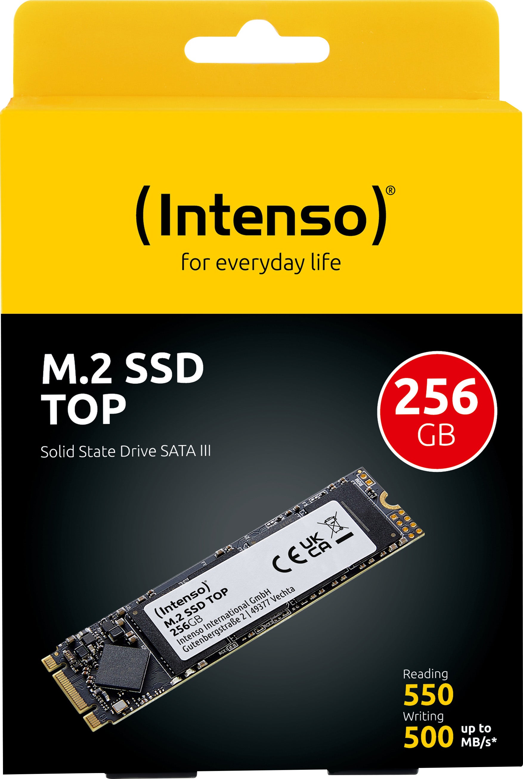 INTENSO SSD 256GB, SATA-III, M.2 2280, Top