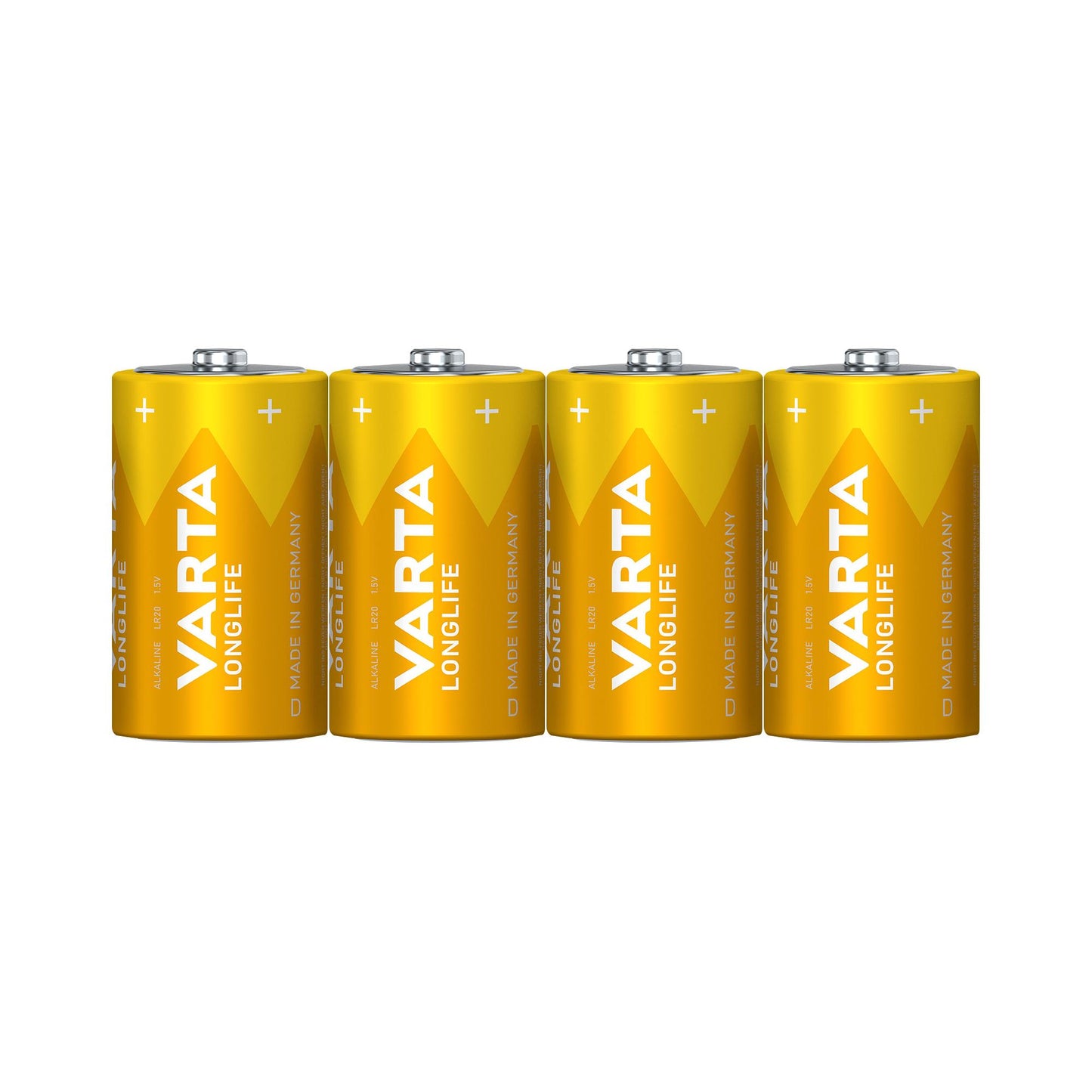 VARTA Batterie Alkaline Mono D LR20, 1.5V Longlife, Folienverpackung (4-Pack)