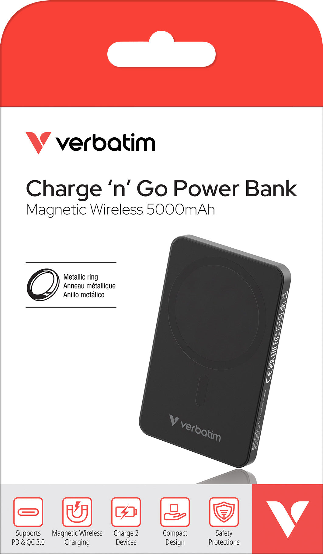 VERBATIM Akku Powerbank, 5.000mAh, MCP-5GN, schwarz
