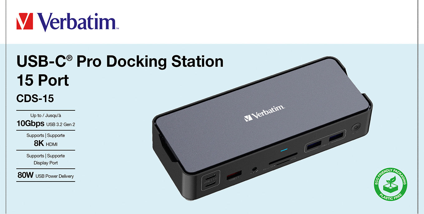 VERBATIM Docking Station, USB-C Pro, CDS-15, 15-Port