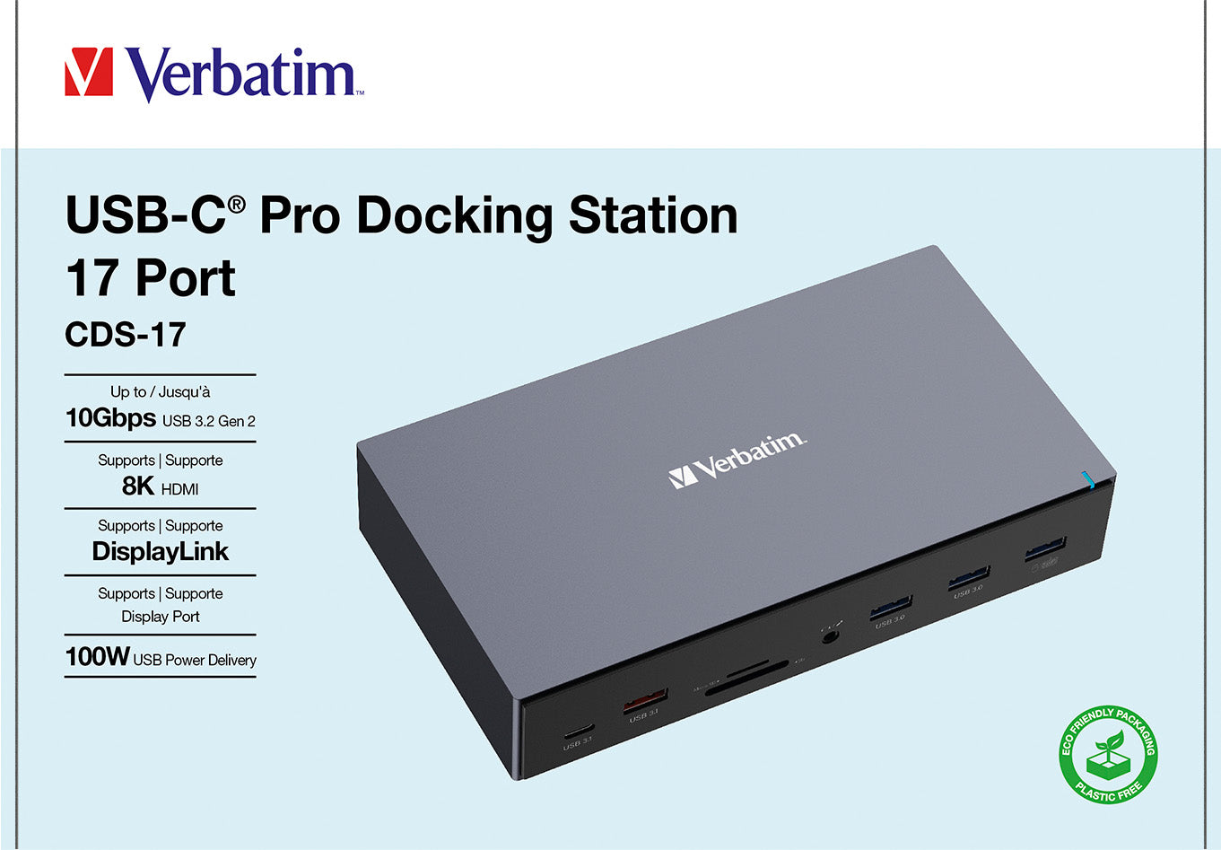 VERBATIM Docking Station, USB-C Pro, CDS-17, 17-Port