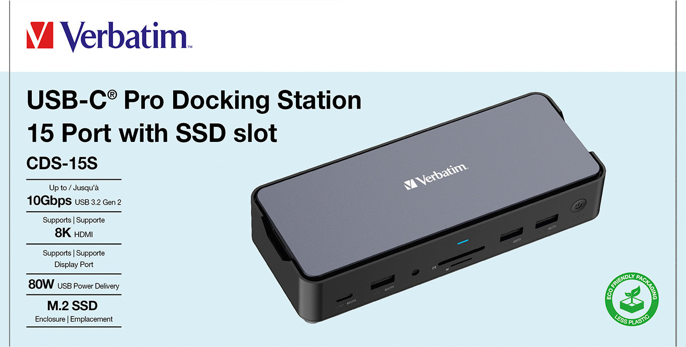 VERBATIM Docking Station, USB-C Pro, CDS-15S, 15-Port