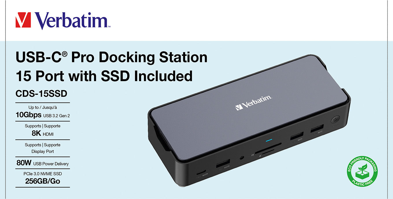 VERBATIM Docking Station, USB-C Pro, CDS-15SSD, 15-Port