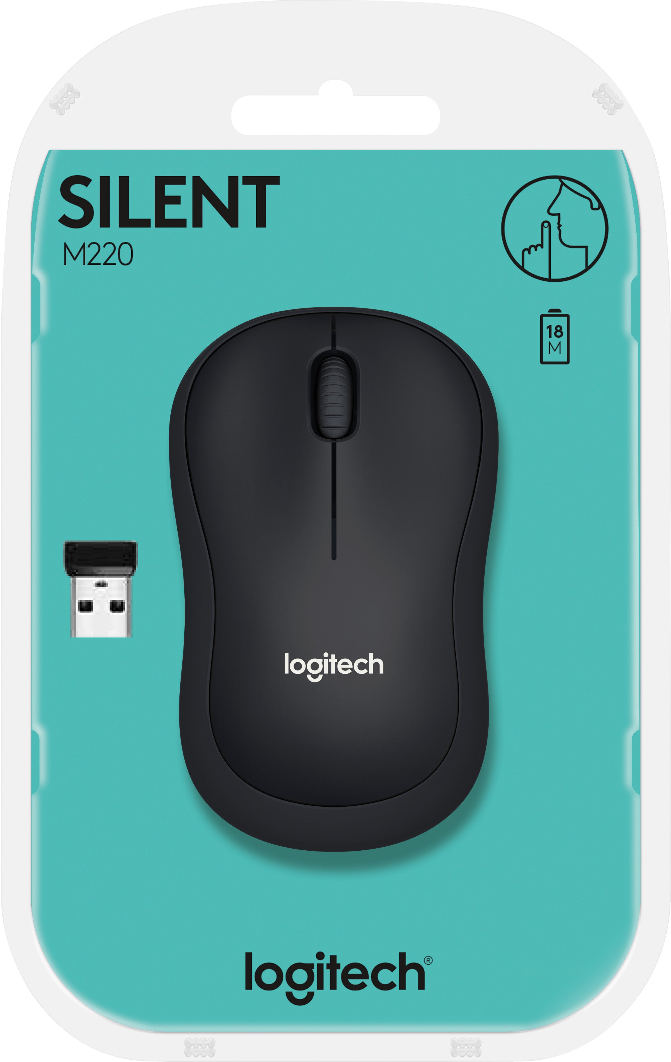 LOGITECH Maus M220, Silent, Wireless, anthrazit