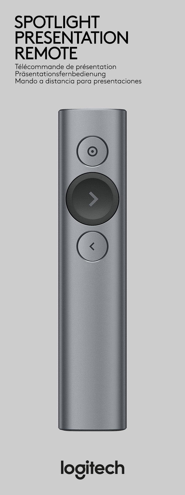 LOGITECH Presenter Spotlight, Wireless, Bluetooth, grau