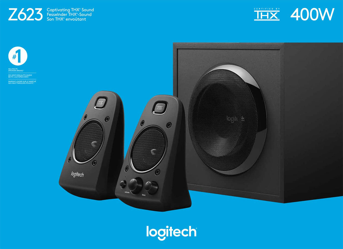 LOGITECH Lautsprecher Z623, Audio, Stereo 2.1, 200W