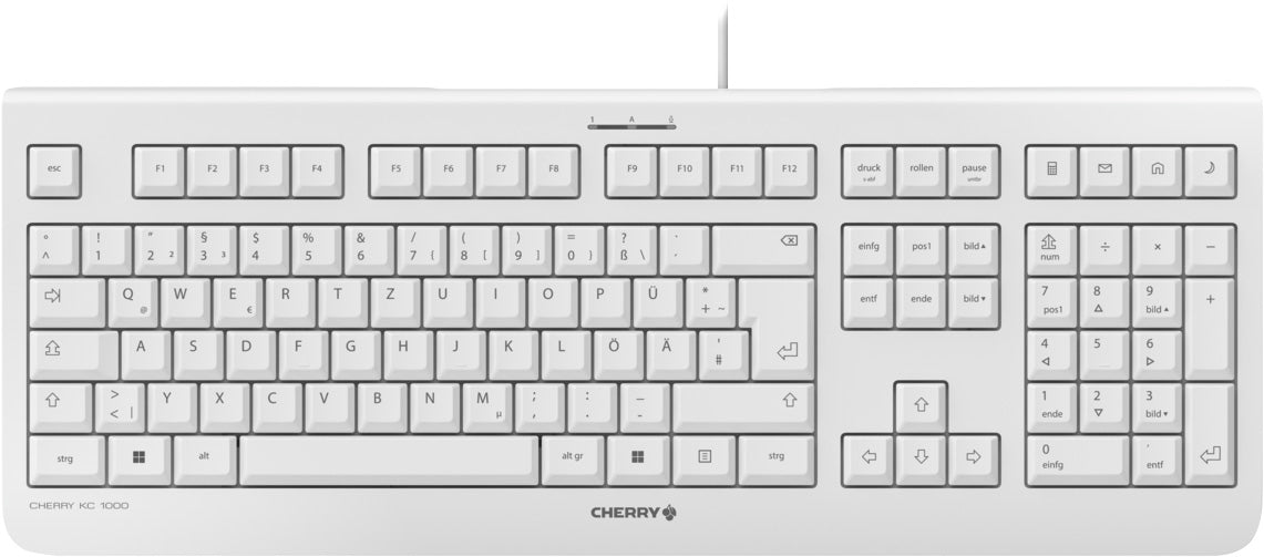 CHERRY Tastatur KC 1000, USB, hellgrau, deutsches QWERTZ-Layout