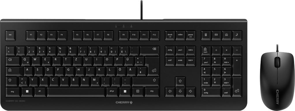 CHERRY Tastatur-Maus Set DC 2000, USB, schwarz, deutsches QWERTZ-Layout
