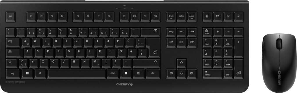 CHERRY Tastatur-Maus Set DW 3000, Wireless, schwarz, deutsches QWERTZ-Layout