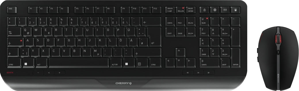 CHERRY Tastatur-Maus Set GENTIX Desktop, Wireless, schwarz, deutsches QWERTZ-Layout