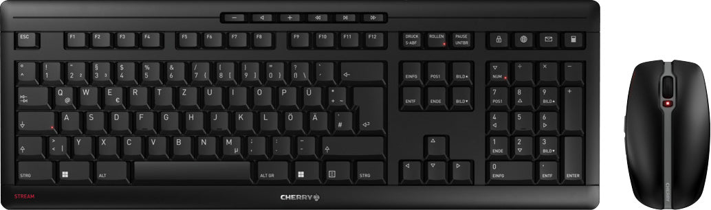 CHERRY Tastatur-Maus Set STREAM Desktop, Wireless, schwarz, deutsches QWERTZ-Layout