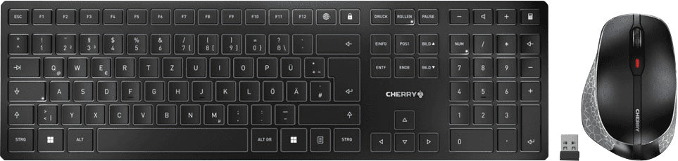 CHERRY Tastatur-Maus Set DW 9500 Slim, Wireless, Bluetooth, schwarz, deutsches QWERTZ-Layout