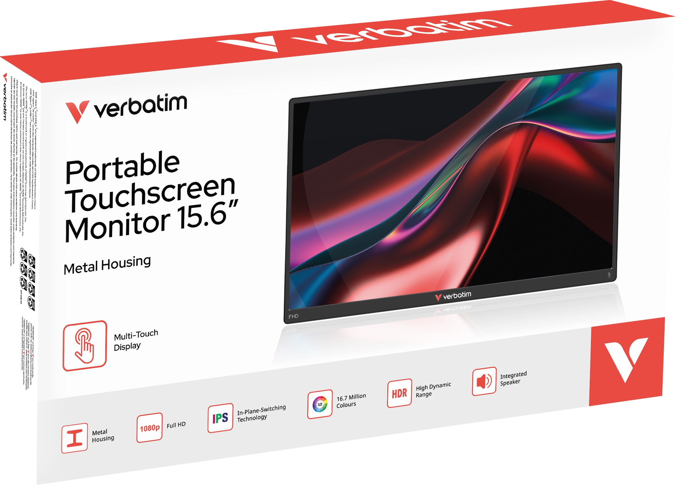 VERBATIM Portable Monitor PMT-15, 15.6'' (39.62cm), LCD, Full HD
