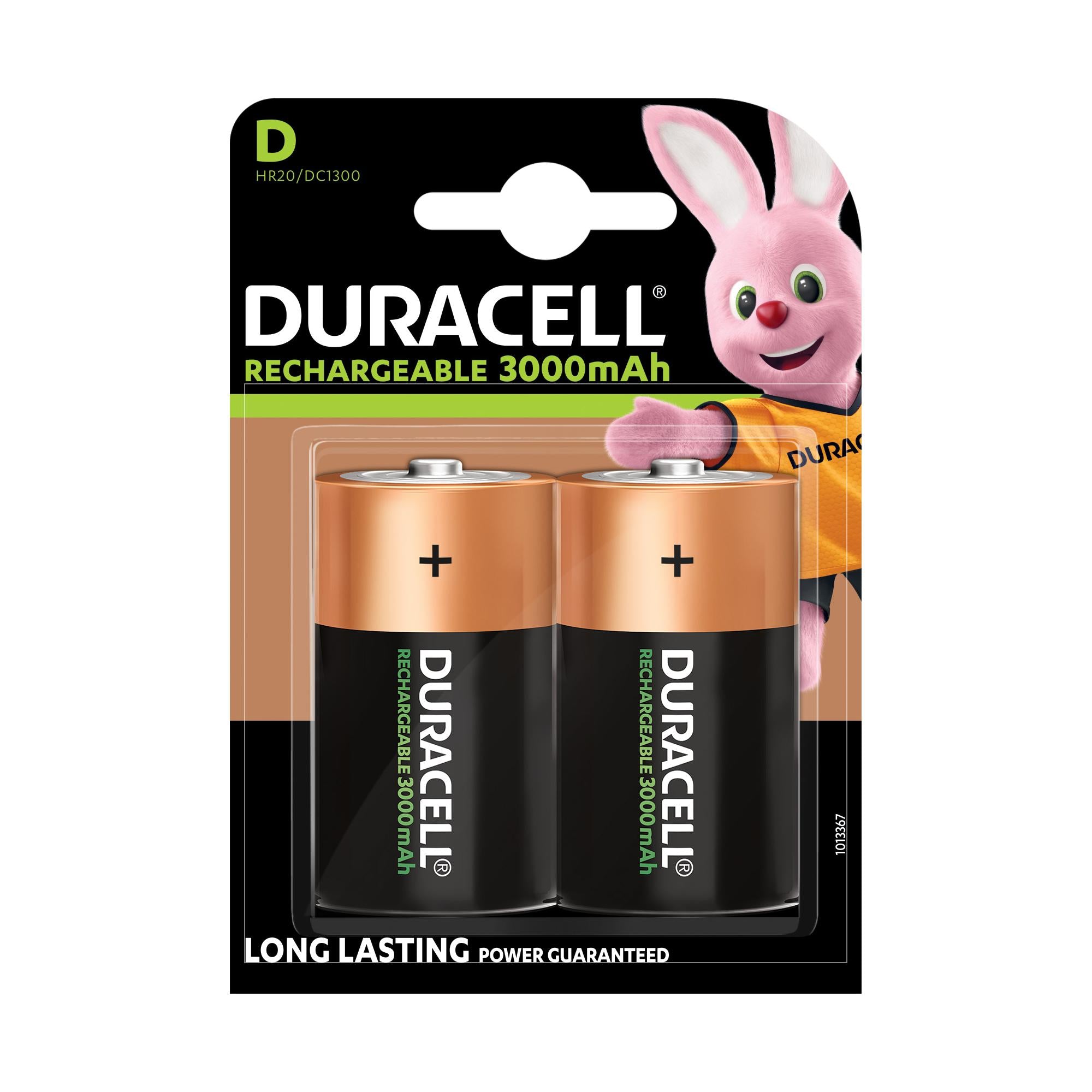 DURACELL Akku NiMH Mono D HR20, 1.2V/3000mAh Rechargeable, Pre-charged, Retail Blister (2-Pack)