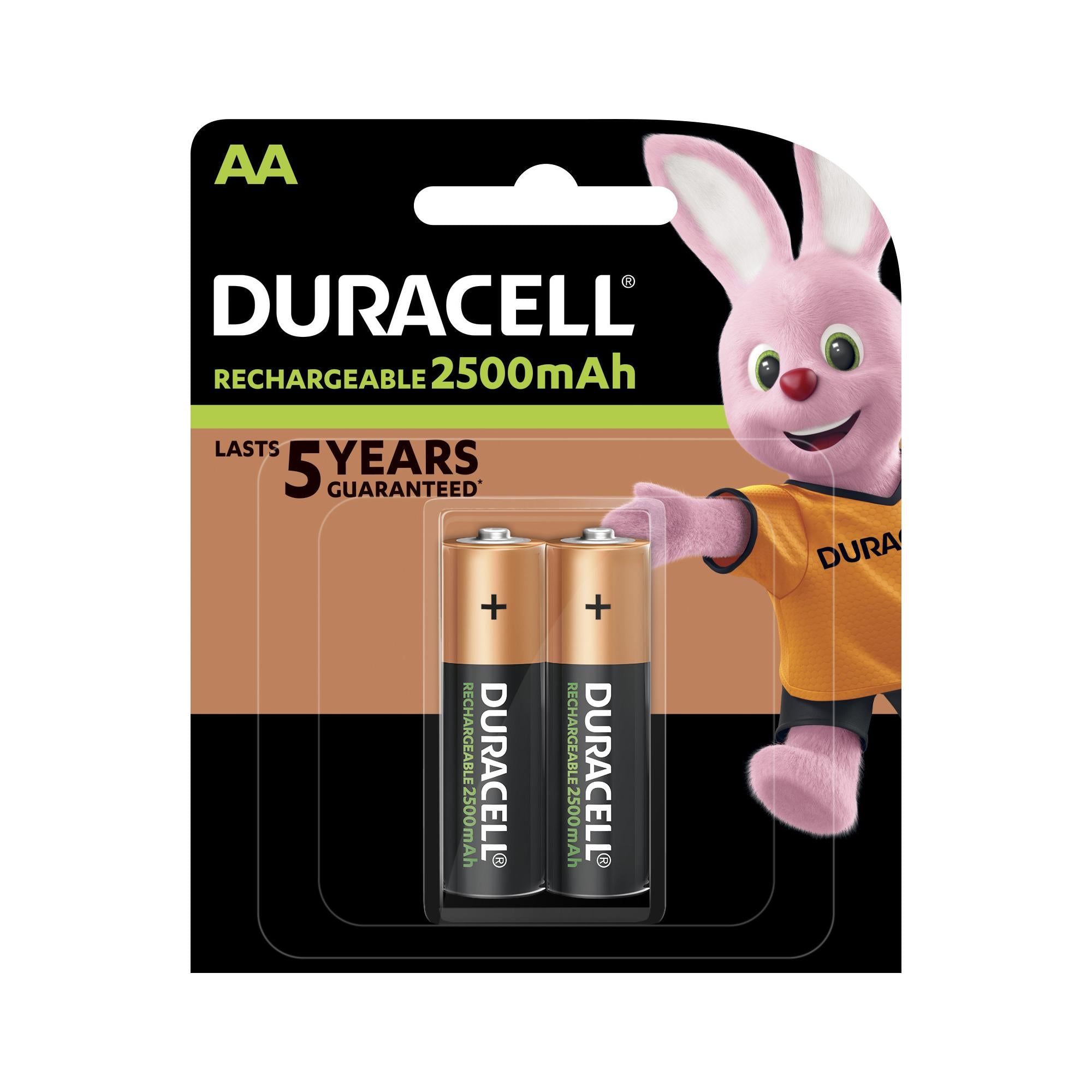 DURACELL Akku NiMH Mignon AA HR06, 1.2V/2500mAh Rechargeable, Pre-charged, Retail Blister (2-Pack)