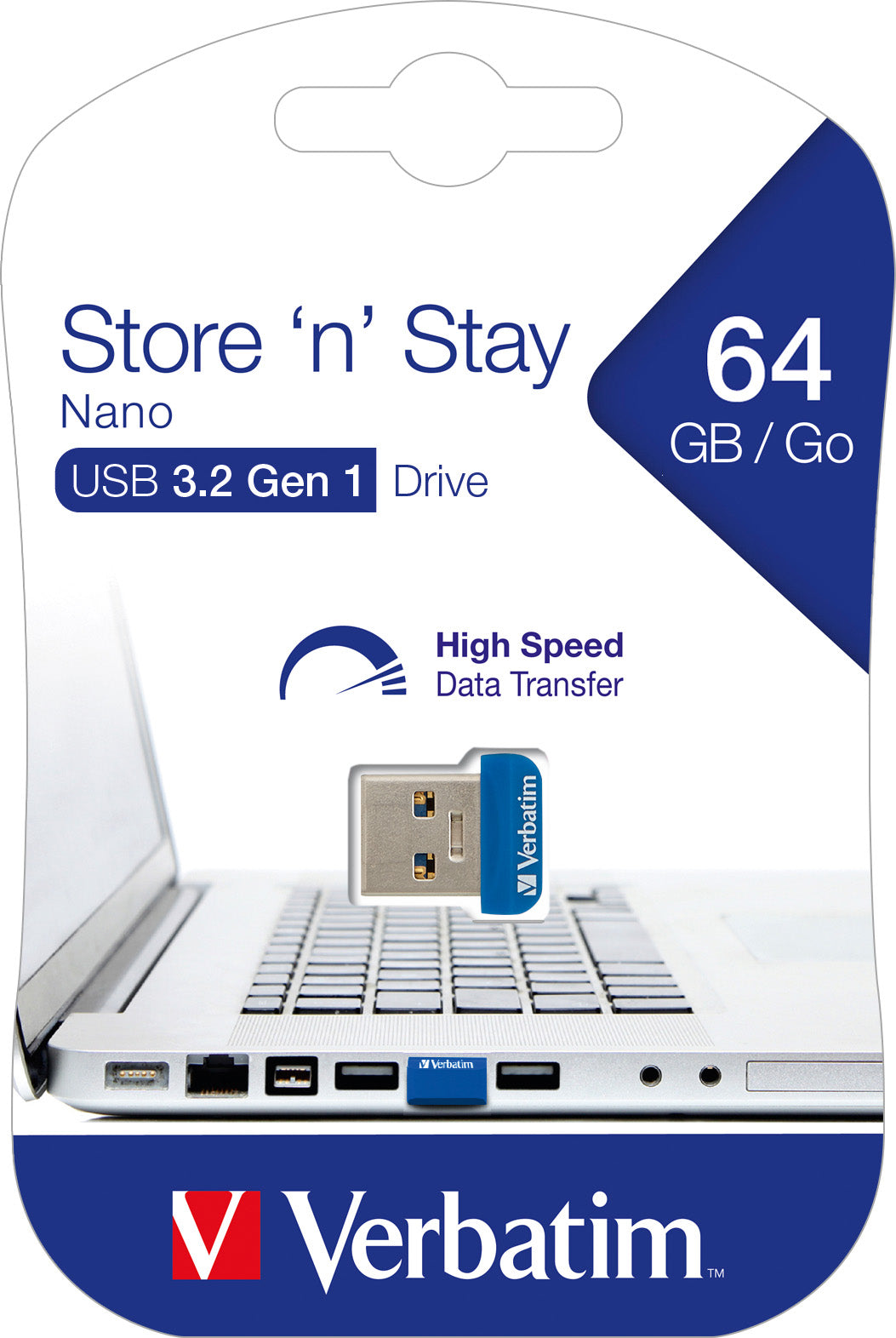 VERBATIM USB 3.2 Stick 64GB, Nano Store'n'Stay