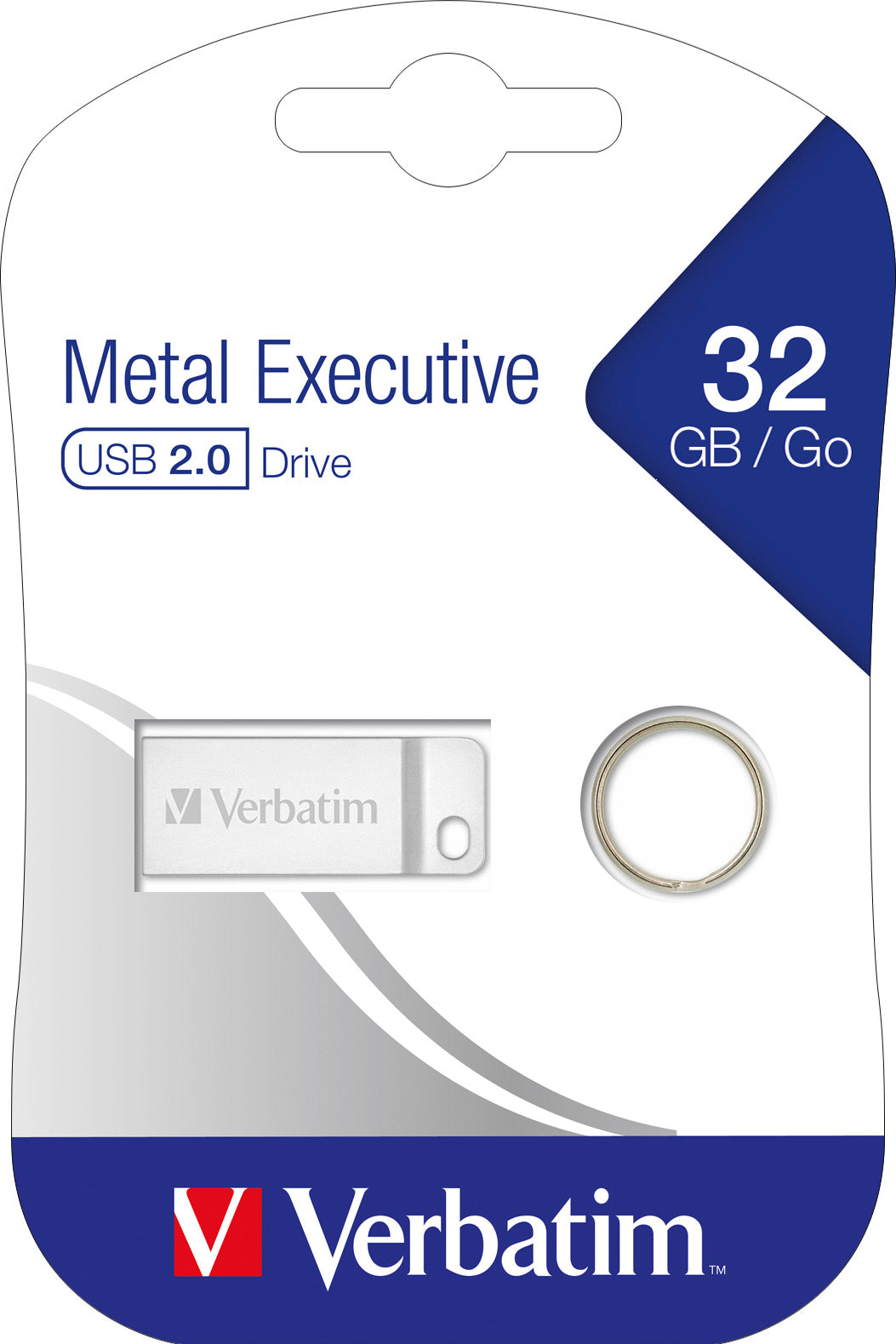 VERBATIM USB 2.0 Stick 32GB, Metal Executive, Silber