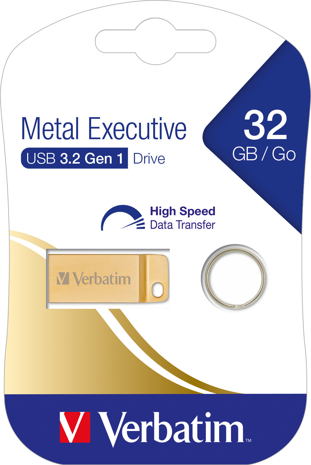 VERBATIM USB 3.2 Stick 32GB, Metal Executive, Gold