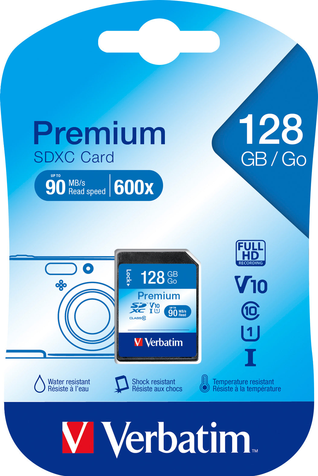 VERBATIM SDXC-Card 128GB, Premium, Class 10, U1, UHS-I