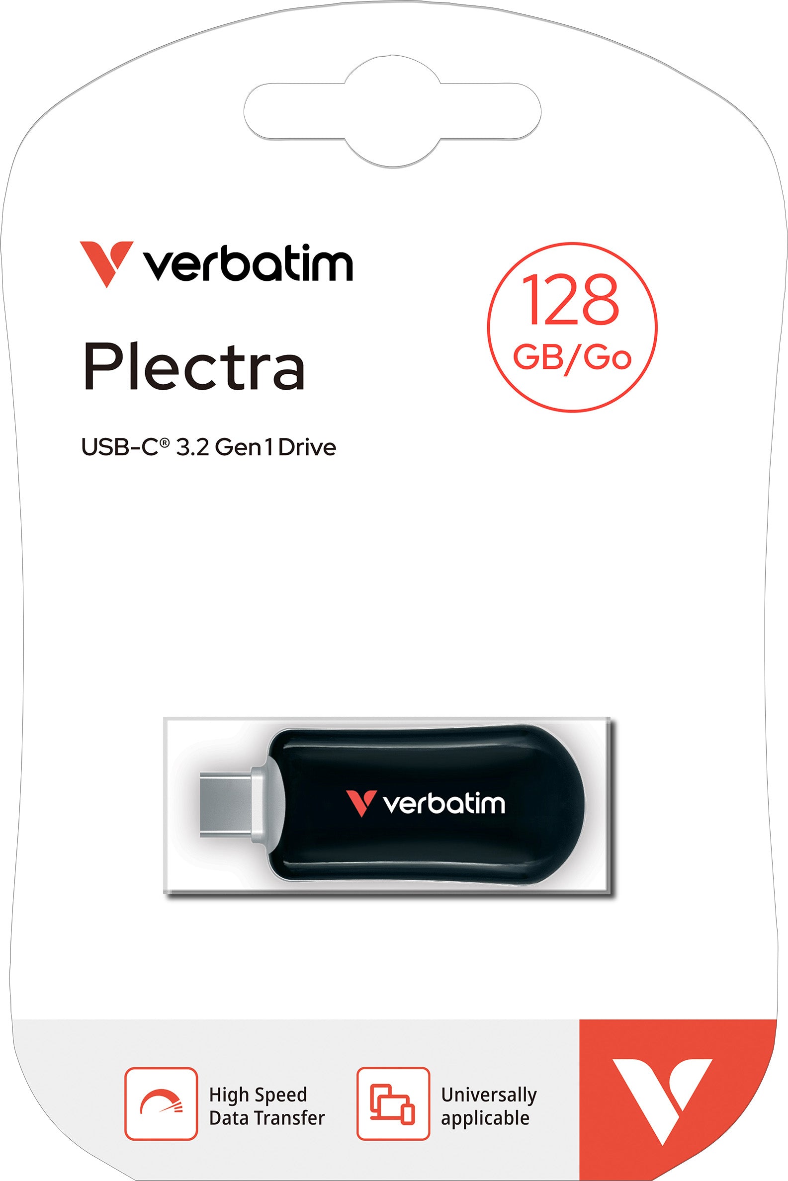 VERBATIM USB 3.2 Stick 128GB, Plectra, schwarz