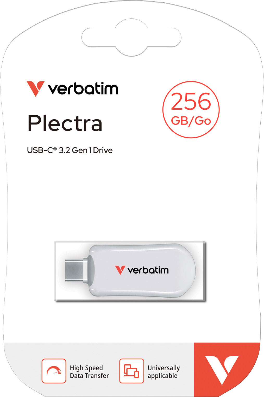 VERBATIM USB 3.2 Stick 256GB, Plectra, weiss