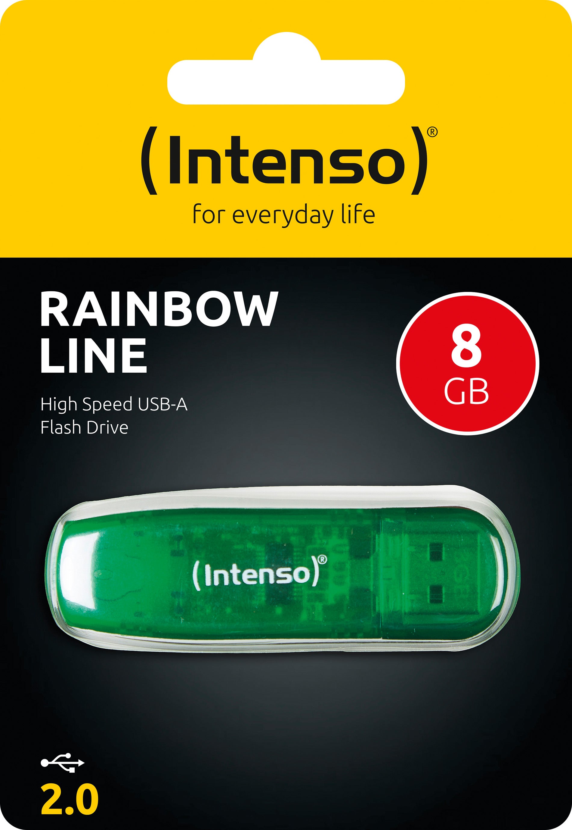 INTENSO USB 2.0 Stick  8GB, Rainbow Line, grün