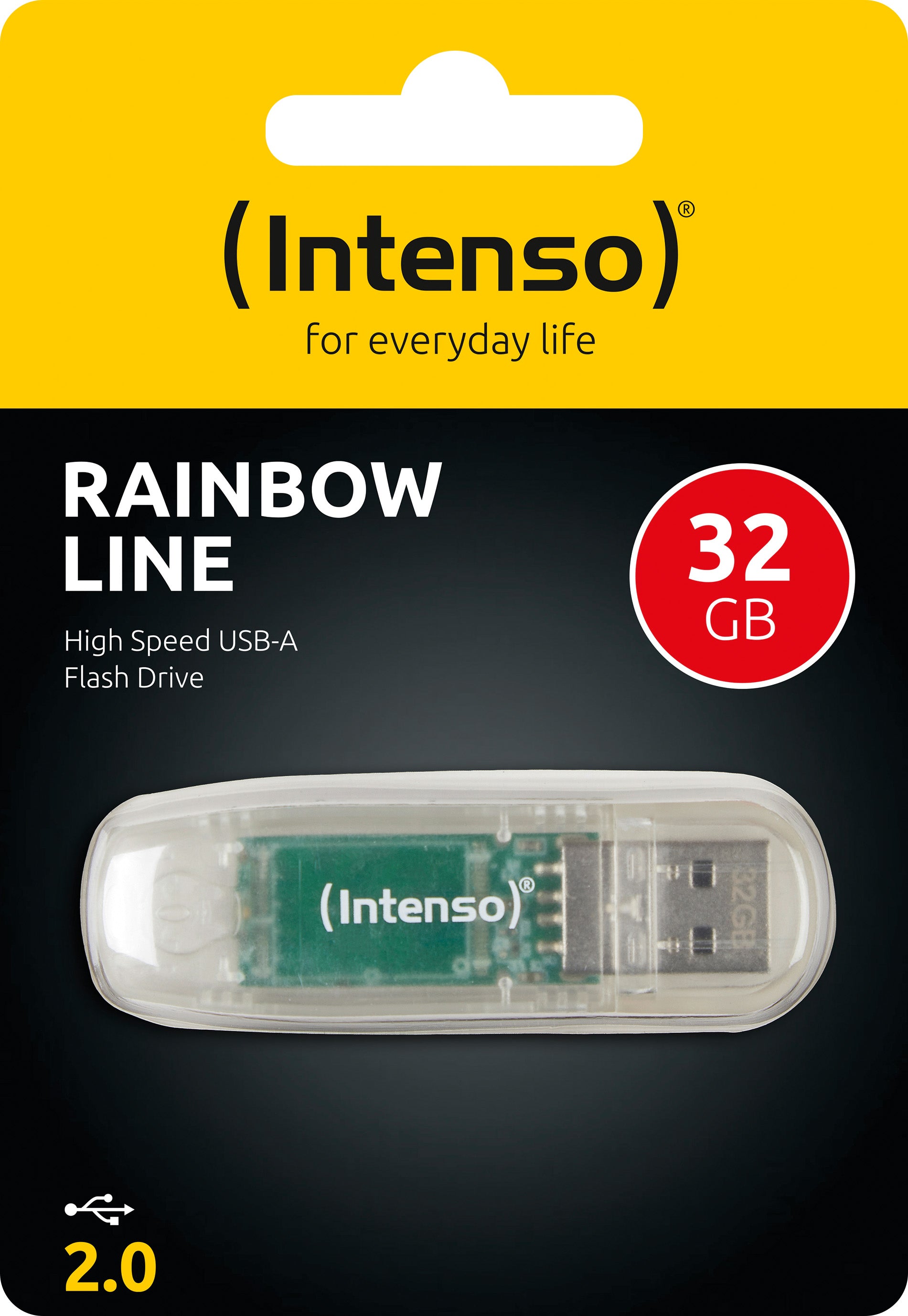 INTENSO USB 2.0 Stick 32GB, Rainbow Line, transparent