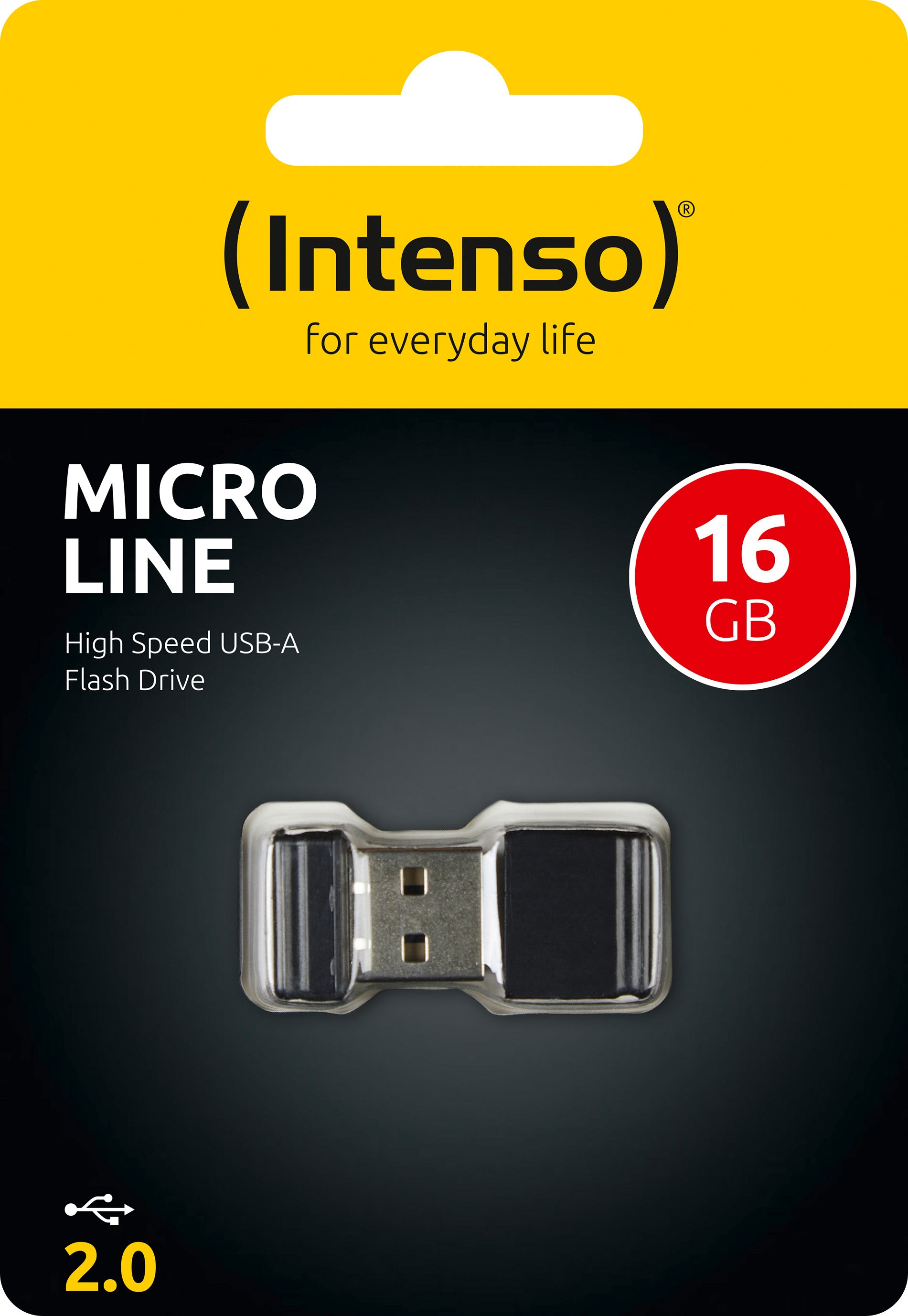 INTENSO USB 2.0 Stick 16GB, Micro Line, schwarz