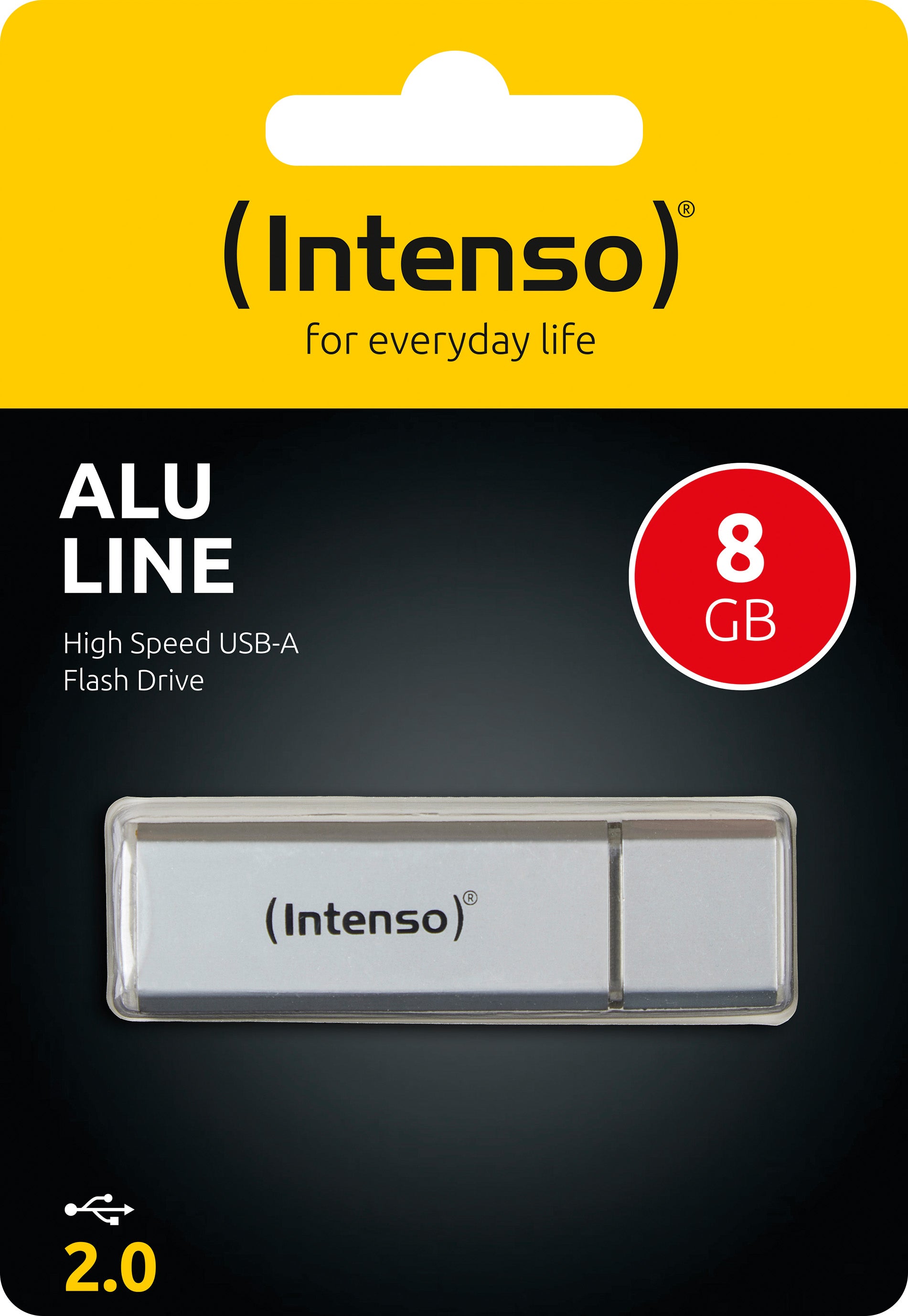 INTENSO USB 2.0 Stick 8GB, Alu Line, silber