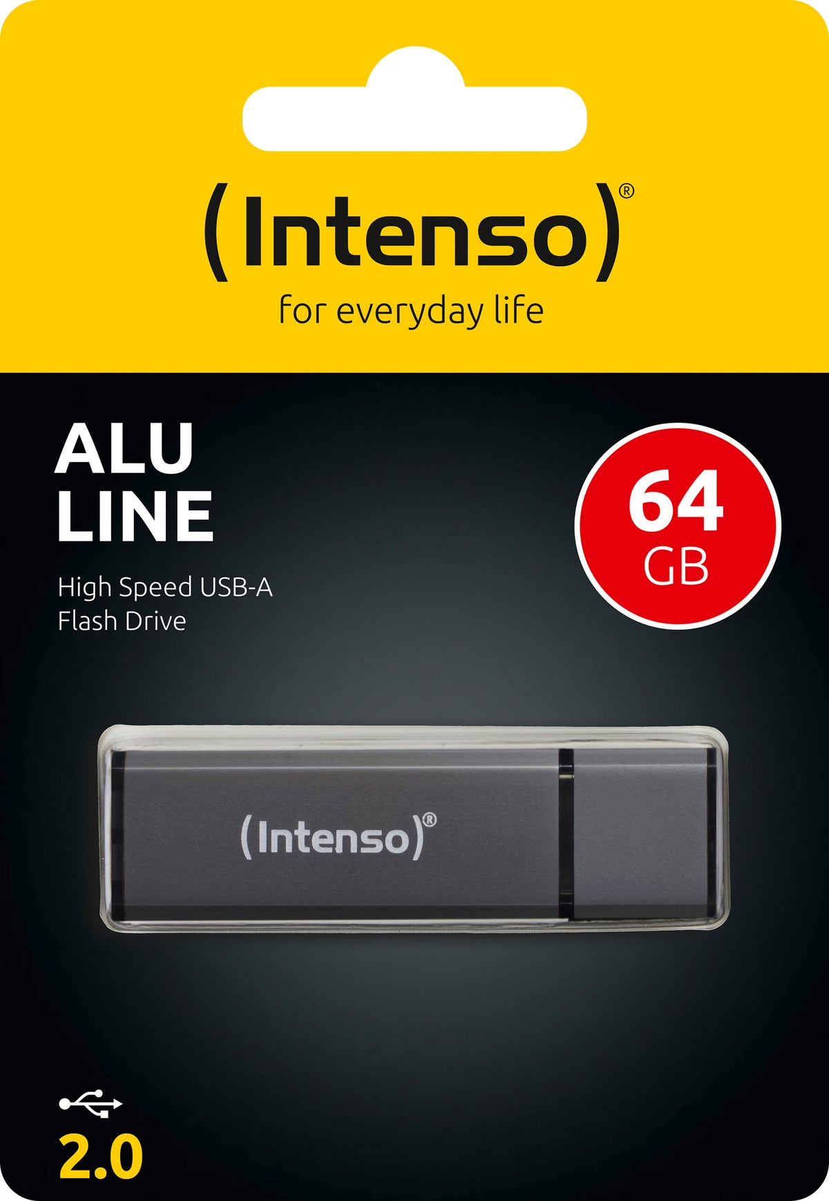 INTENSO USB 2.0 Stick 64GB, Alu Line, anthrazit