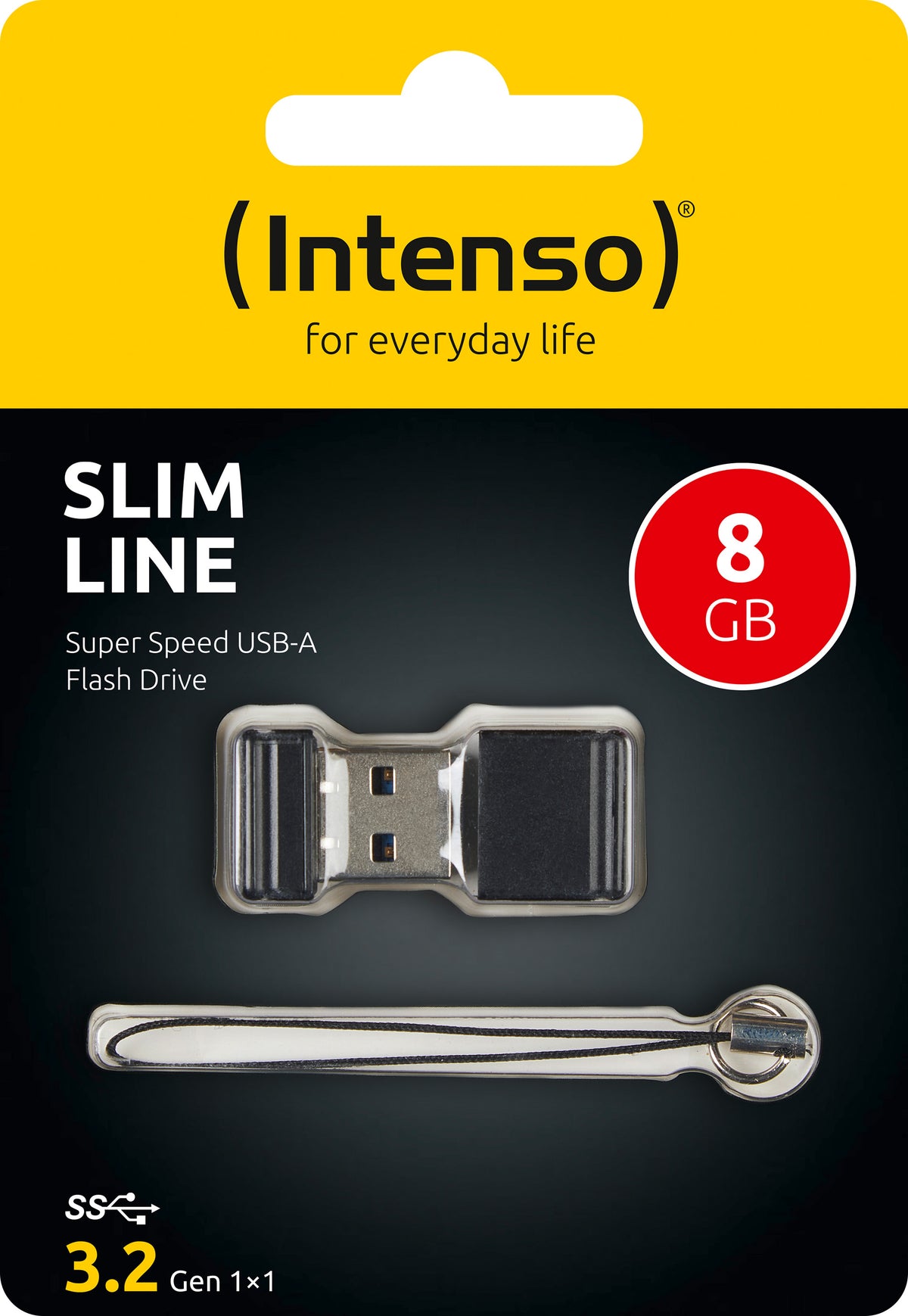 INTENSO USB 3.2 Stick 8GB, Slim Line, schwarz