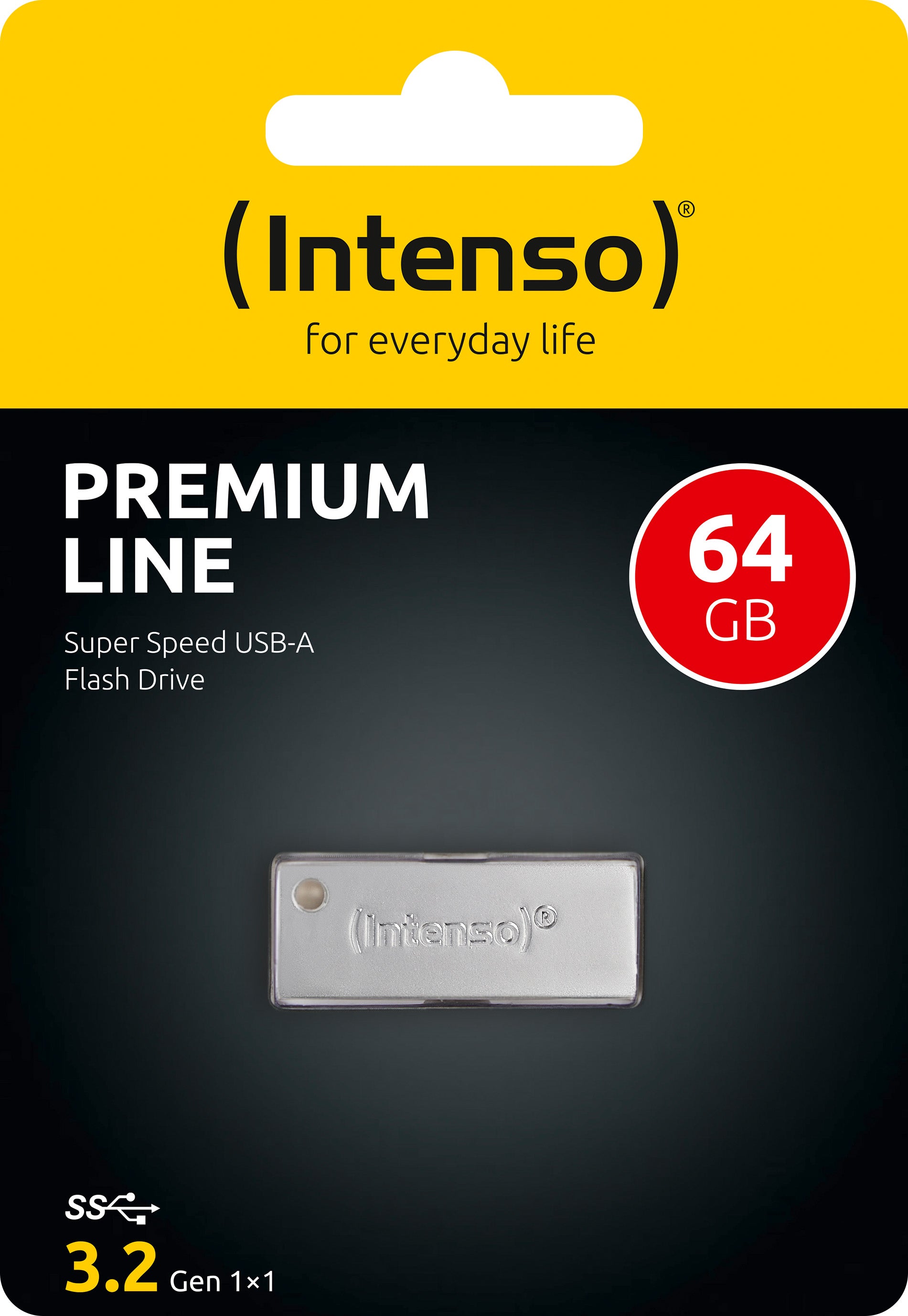 INTENSO USB 3.2 Stick 64GB, Premium Line, Metall, silber