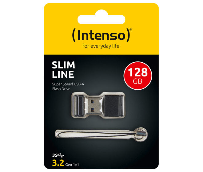 INTENSO USB 3.2 Stick 128GB, Slim Line, schwarz