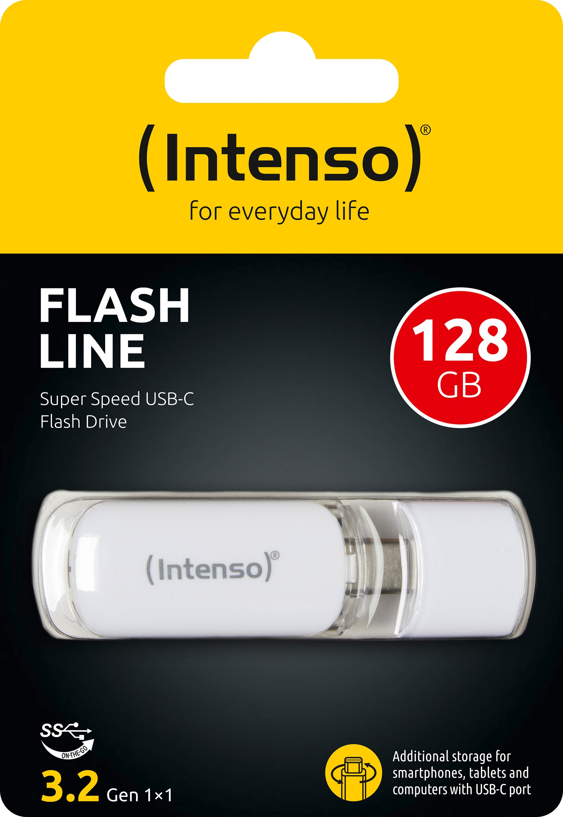 INTENSO USB 3.2 OTG Stick 128GB, Flash Line, weiss