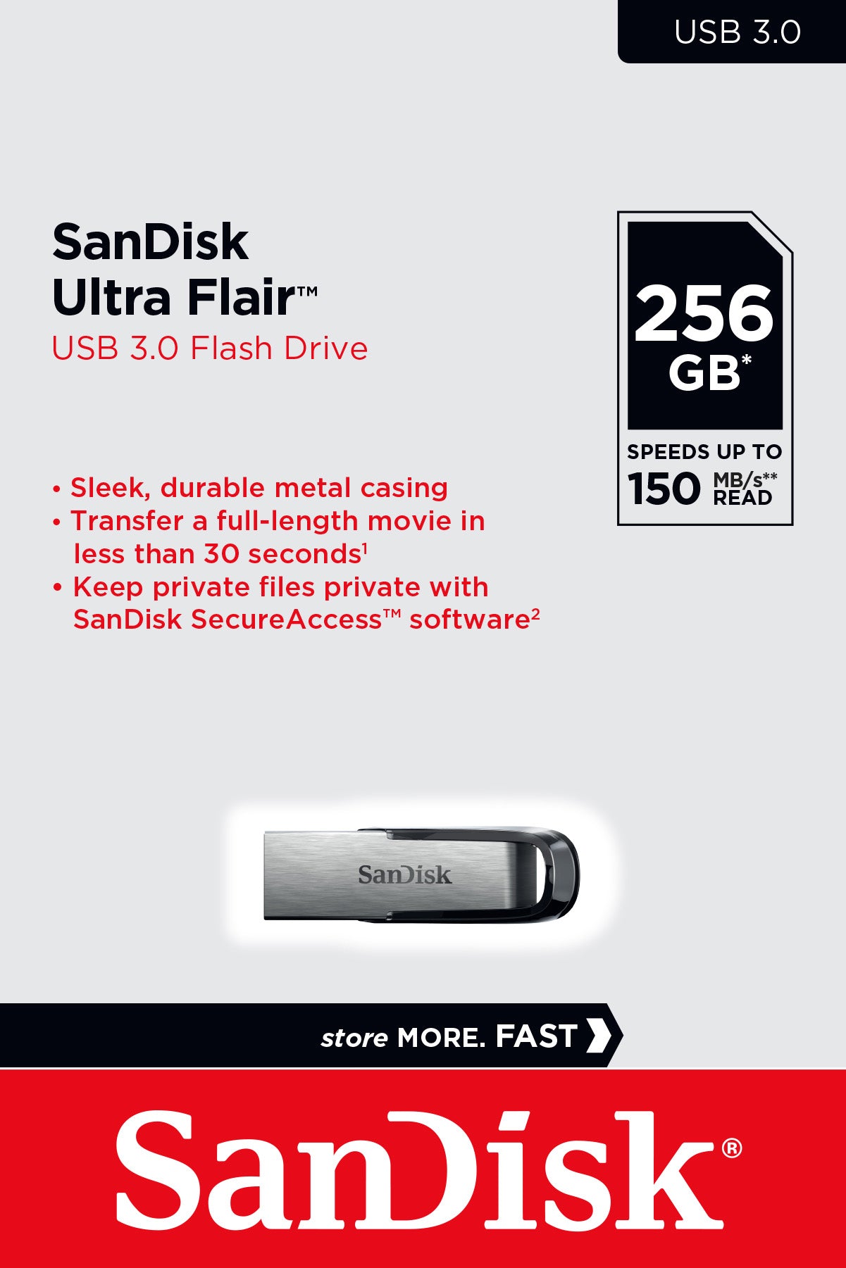 SANDISK USB 3.0 Stick 256GB, Ultra Flair