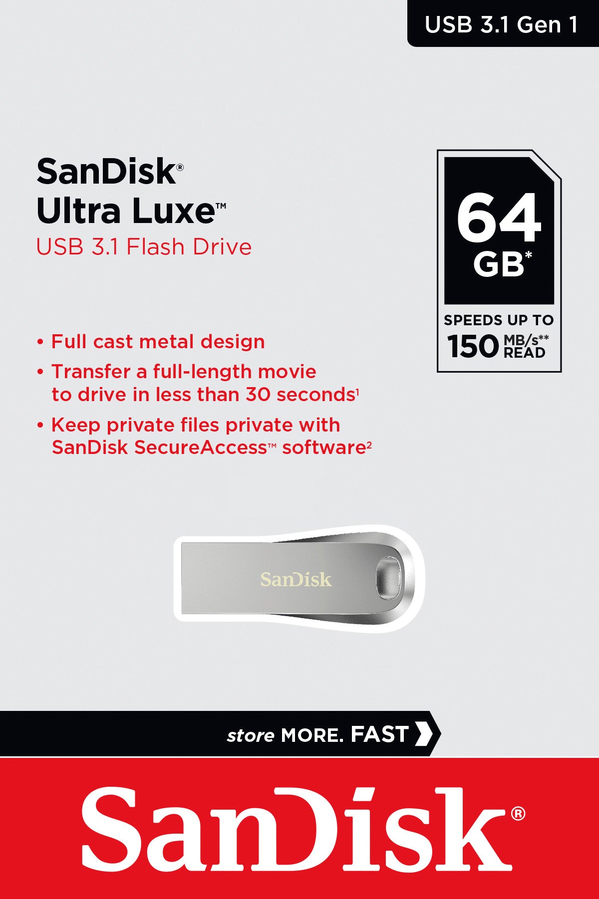 SANDISK USB 3.1 Stick 64GB, Ultra Luxe
