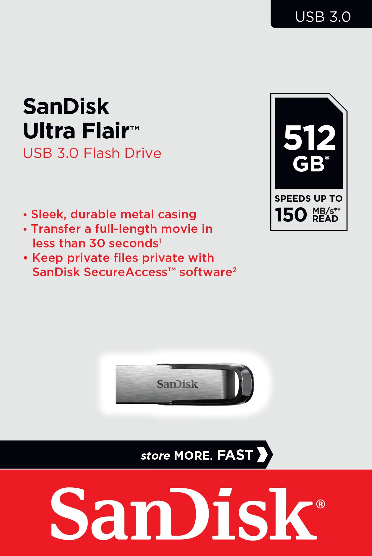 SANDISK USB 3.0 Stick 512GB, Ultra Flair