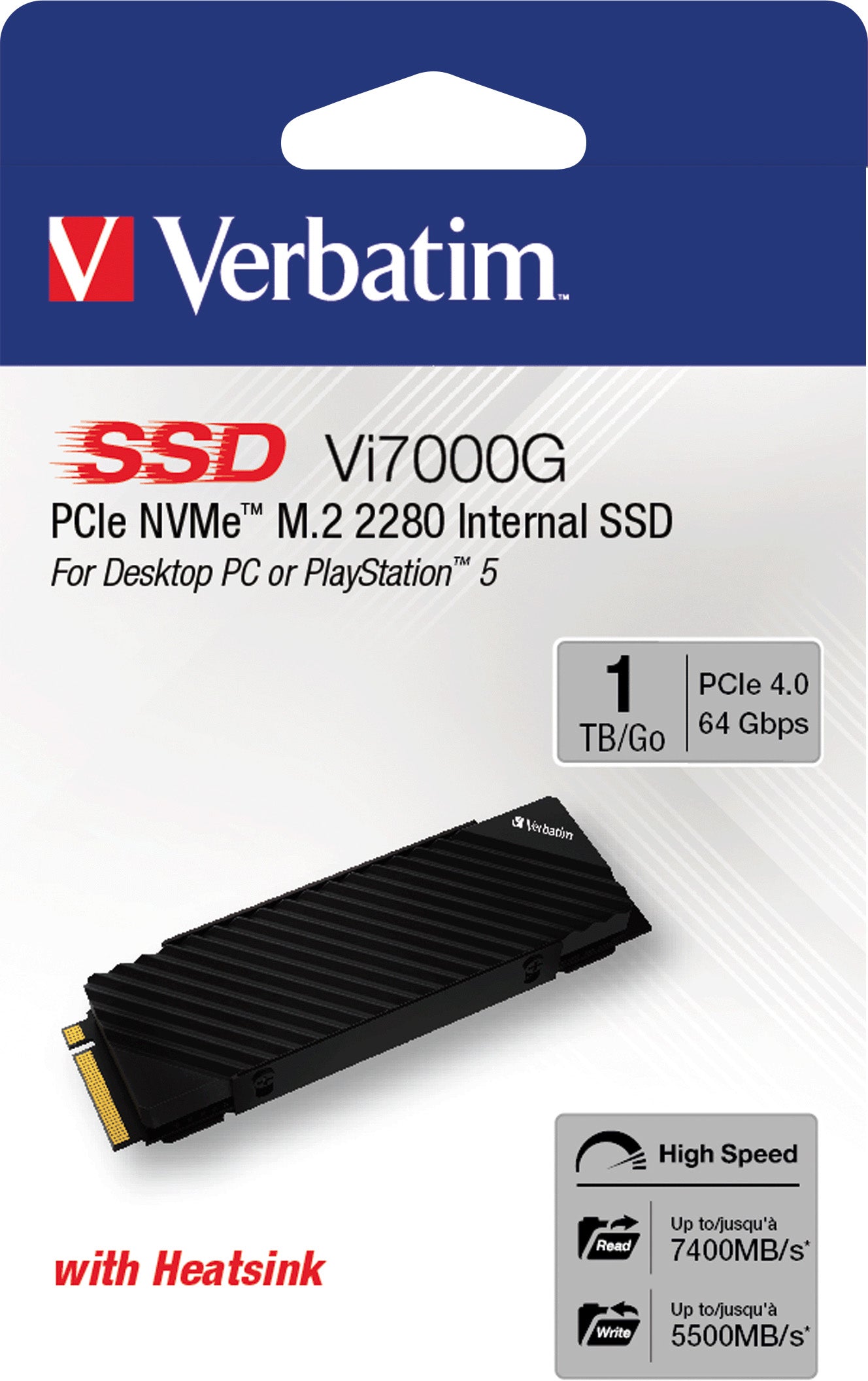 VERBATIM SSD 1TB, PCIe 4.0, M.2 2280, NVMe, Vi7000G