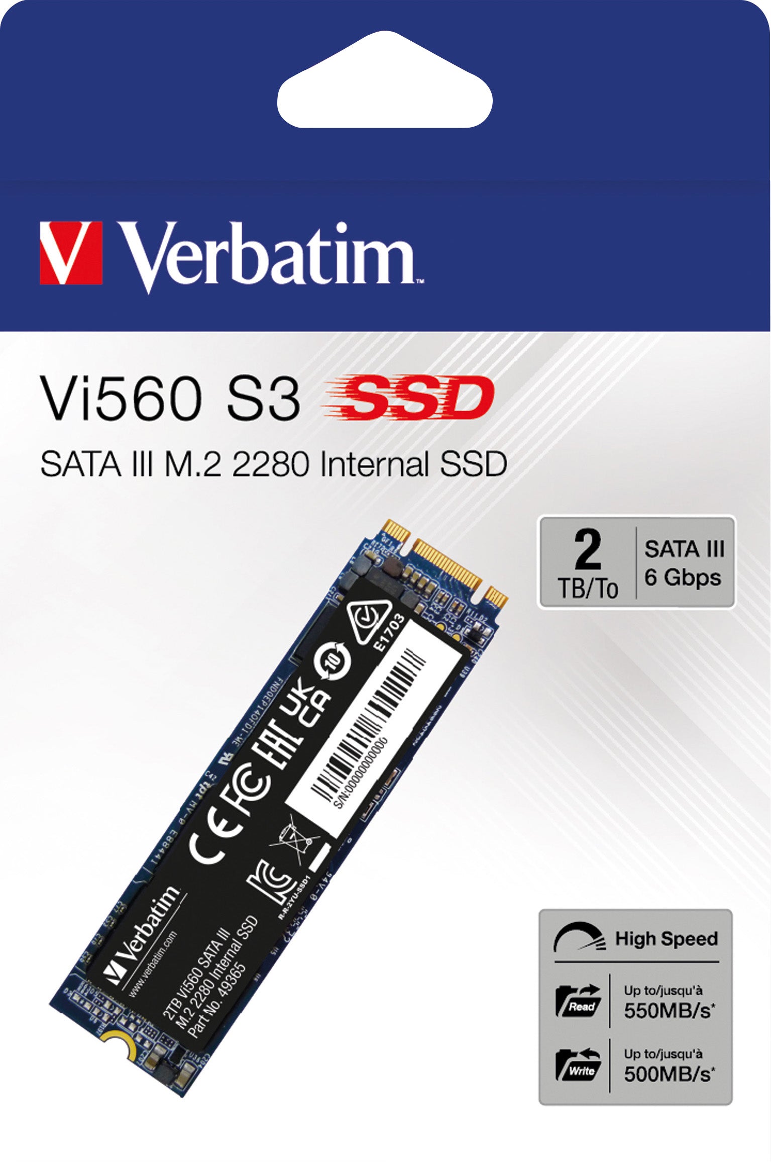 VERBATIM SSD 2TB, SATA-III, M.2 2280, Vi560 S3