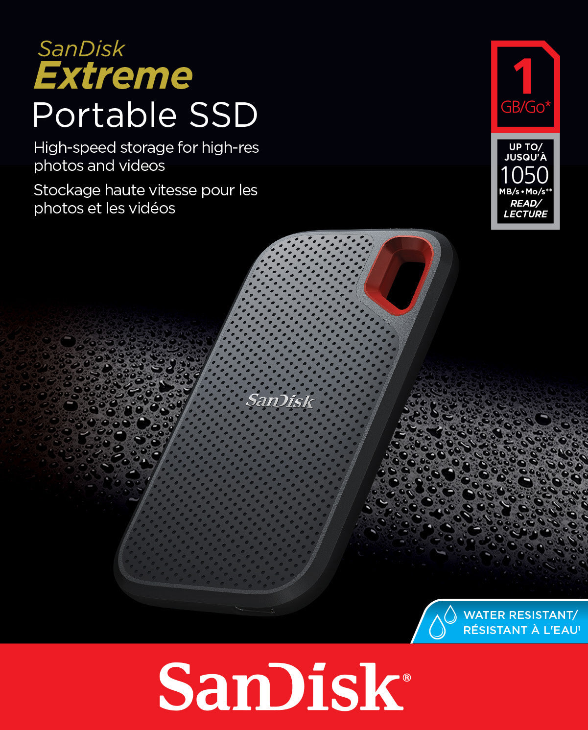 SANDISK SSD 1TB, USB 3.2, Typ A-C, Extreme Portable